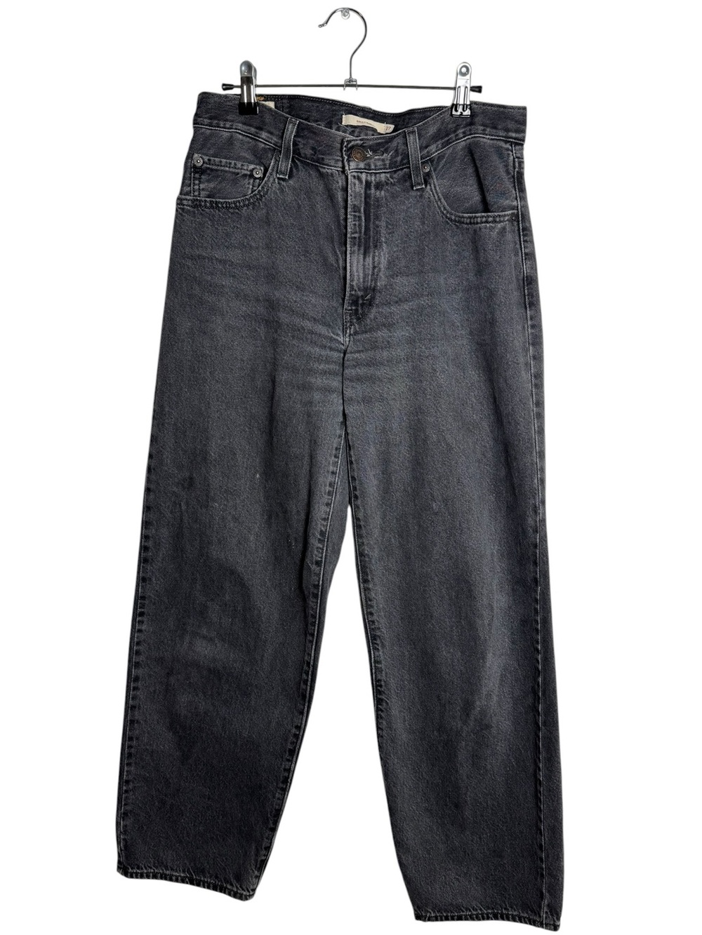 Levi’s Baggy Dad Mid Rise Wide Straight Leg Jeans Faded Black